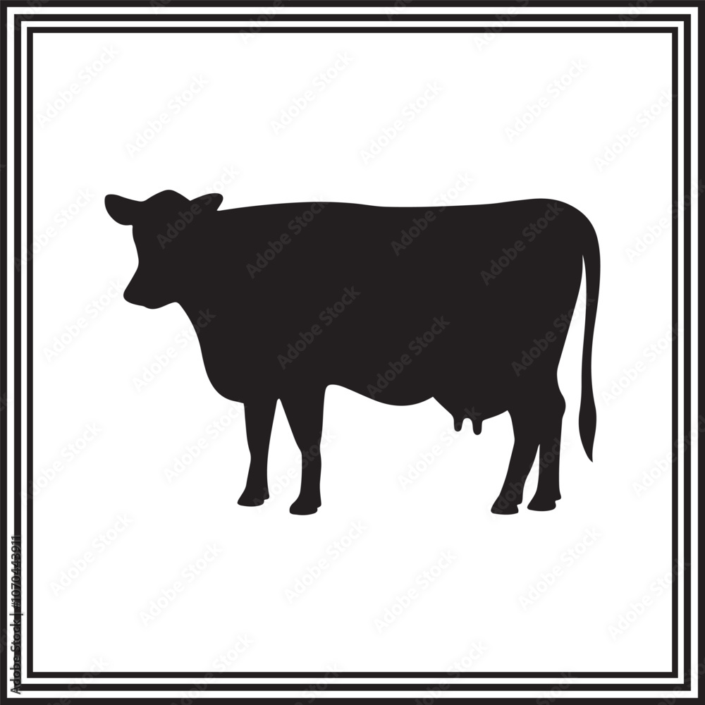 A big cow silhouette illustration. cow illustration A big cow silhouette illustration. cow illustration