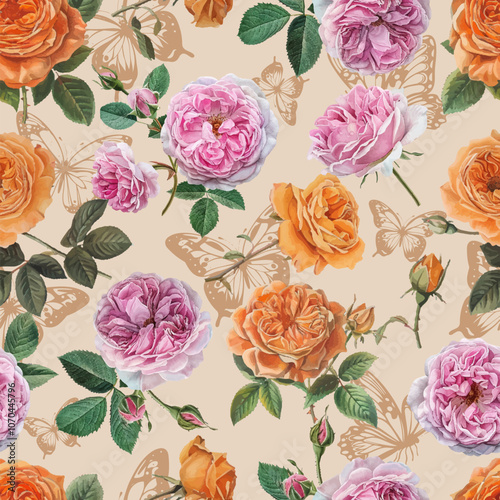 Lovely and Beautiful Spring Flowers Pattern for Fabric, Wallpaper, and More