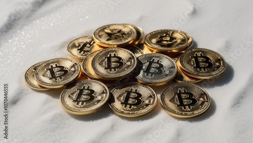 Bitcoin Symbol on Digital Screen photo