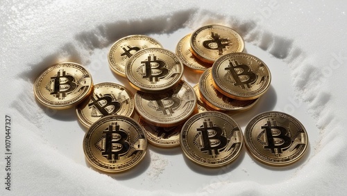 Bitcoin Symbol on Digital Screen photo
