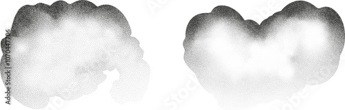A wave of black dots with a sandy texture. An abstract, grainy background featuring a noisy gradient pattern.