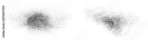 A wave of black dots with a sandy texture. An abstract, grainy background featuring a noisy gradient pattern.