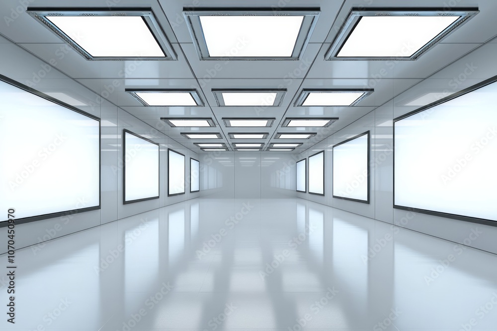 A large empty white room A large empty white room
