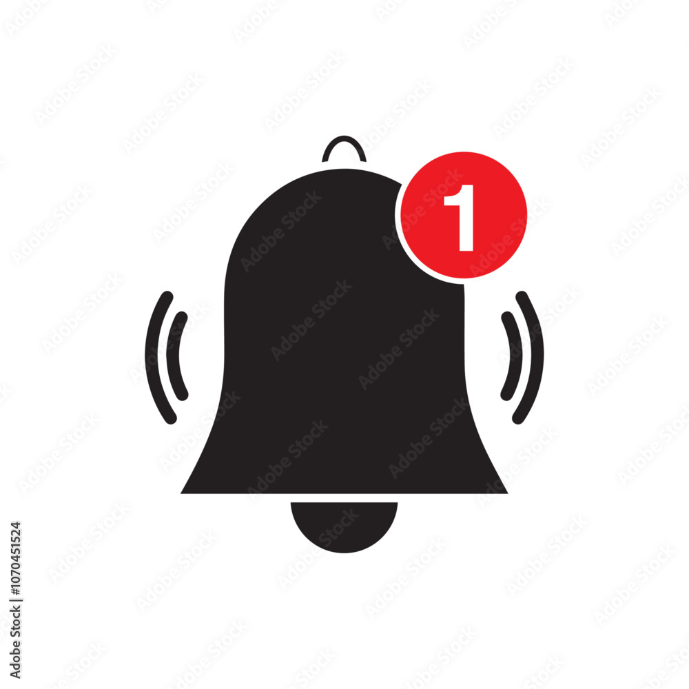Obraz premium social media notification bell flat icon vector