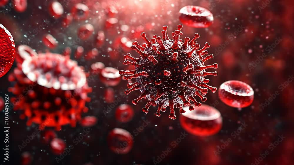 Explore how the Microscopic view of blood cells with coronavirus has ...