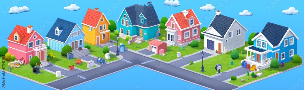 In suburbia, sewer lines are underground with city supply pipes underneath. Cartoon illustration of town streets with drainage systems and wastewater networks. In suburbia, sewer lines are underground with city supply pipes underneath. Cartoon illustration of town streets with drainage systems and wastewater networks.