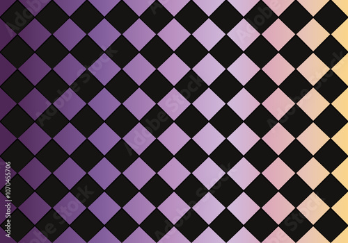 Fondo de rombos cuadrados sobre fondo degradado morado, violeta y rosa