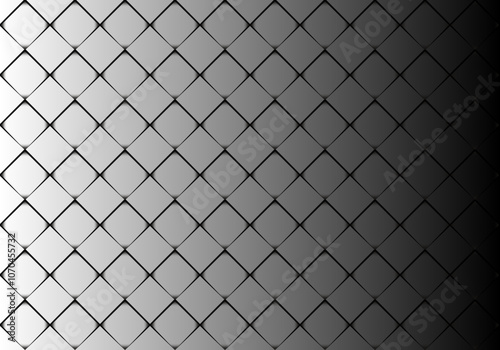 Fondo reja degradado blanco y negro. Fondo de baldosas en rombo en degradado gris. Suelo de baldosas