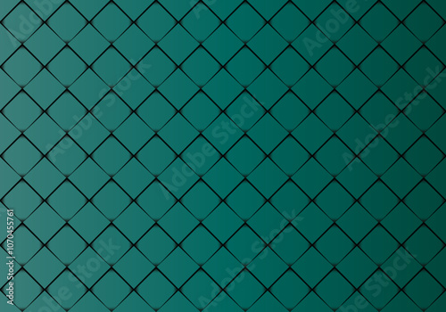 Alambrada con fondo en degradado verde. Fondo de baldosas verdes