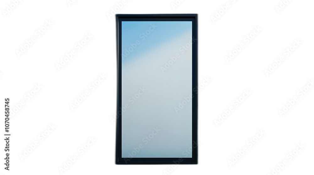 Full body shot. A rectangular wall mirror with a minimalist frame, positioned vertically on a rich blue background, 4k resolution, no background, no shadow Full body shot. A rectangular wall mirror with a minimalist frame, positioned vertically on a rich blue background, 4k resolution, no background, no shadow