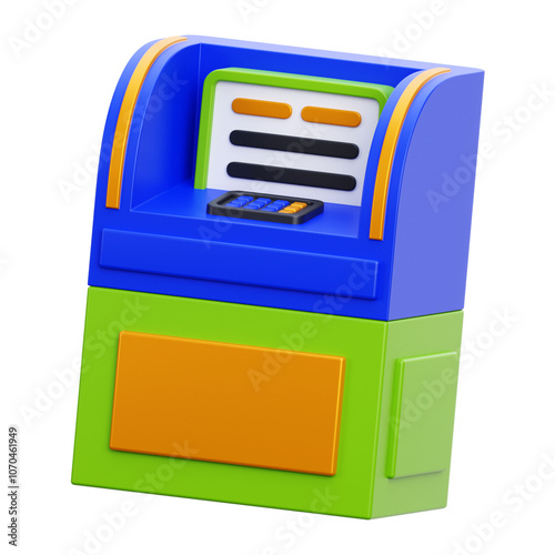 Atm machine 3d render icon illustration