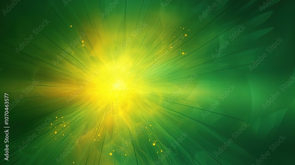 Vibrant Green Light Burst in Abstract Illustration Vibrant Green Light Burst in Abstract Illustration