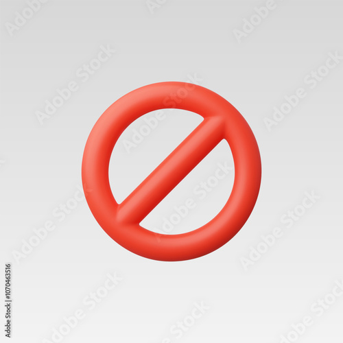 3d Realistic Banned icon vector illustration