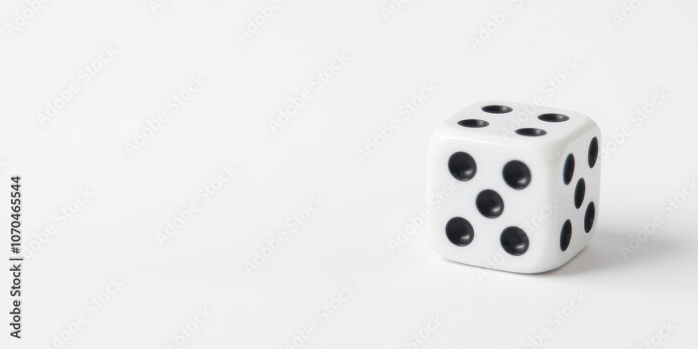 White dice with rounded edges isolated on a plain white background, gaming, risk White dice with rounded edges isolated on a plain white background, gaming, risk