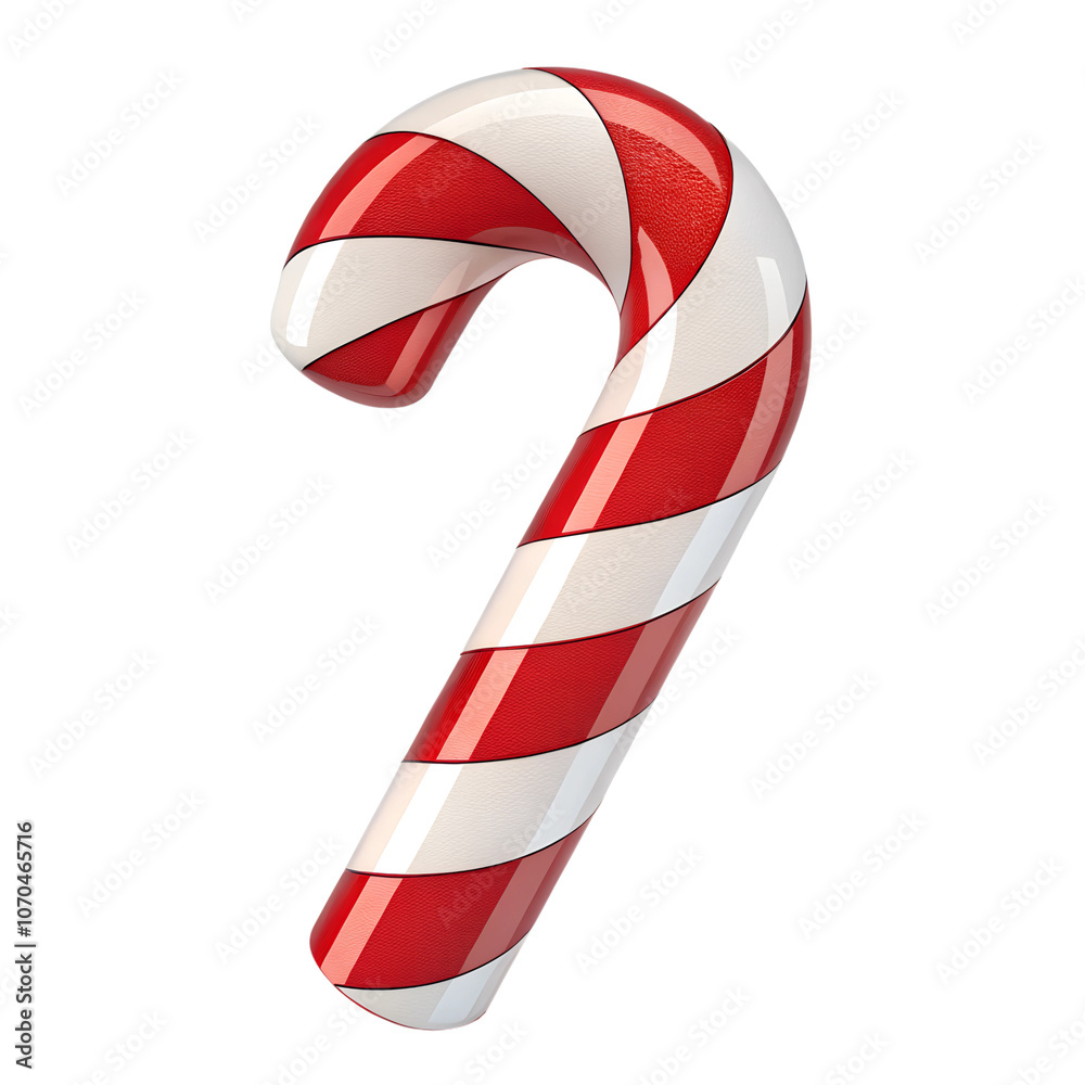 Fototapeta premium Festive candy cane icon for Christmas decorations and seasonal design projects isolated on transparent background