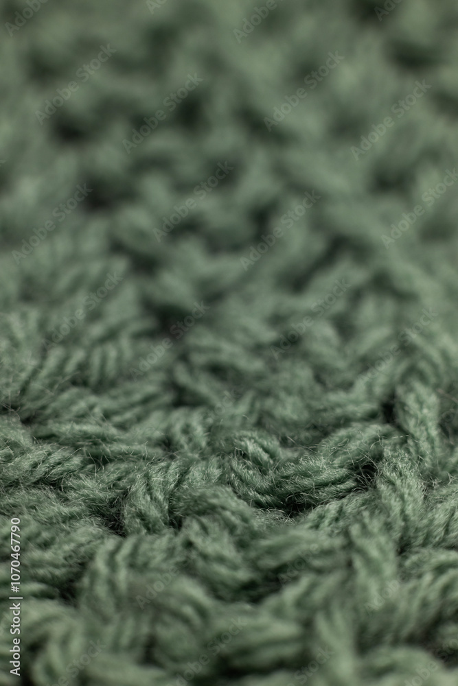close-up of vertical crochet rows in sage green, crocheted or knitted, reminds you of grandma's house, cozy and warm background, macro, shallow Depth of field close-up of vertical crochet rows in sage green, crocheted or knitted, reminds you of grandma's house, cozy and warm background, macro, shallow Depth of field