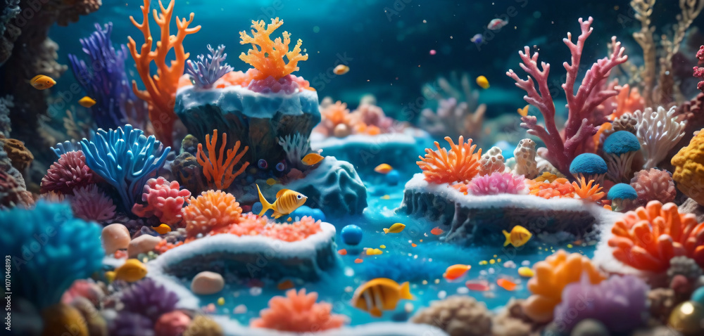 Naklejka premium coral reef in aquarium