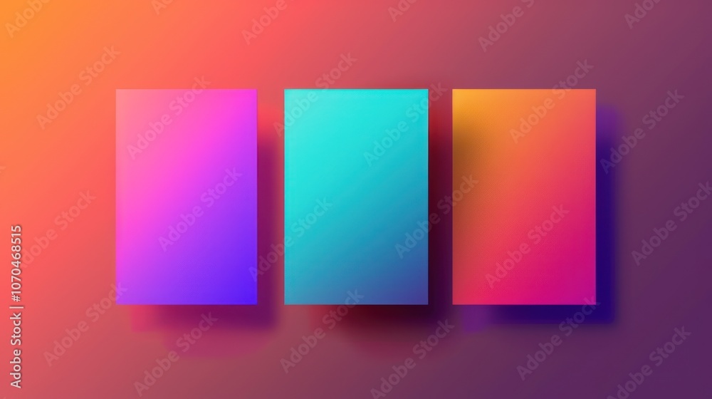 Obraz premium Three Colorful Gradient Cards