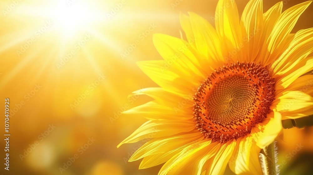 Vibrant Sunflower in Warm Golden Light Vibrant Sunflower in Warm Golden Light