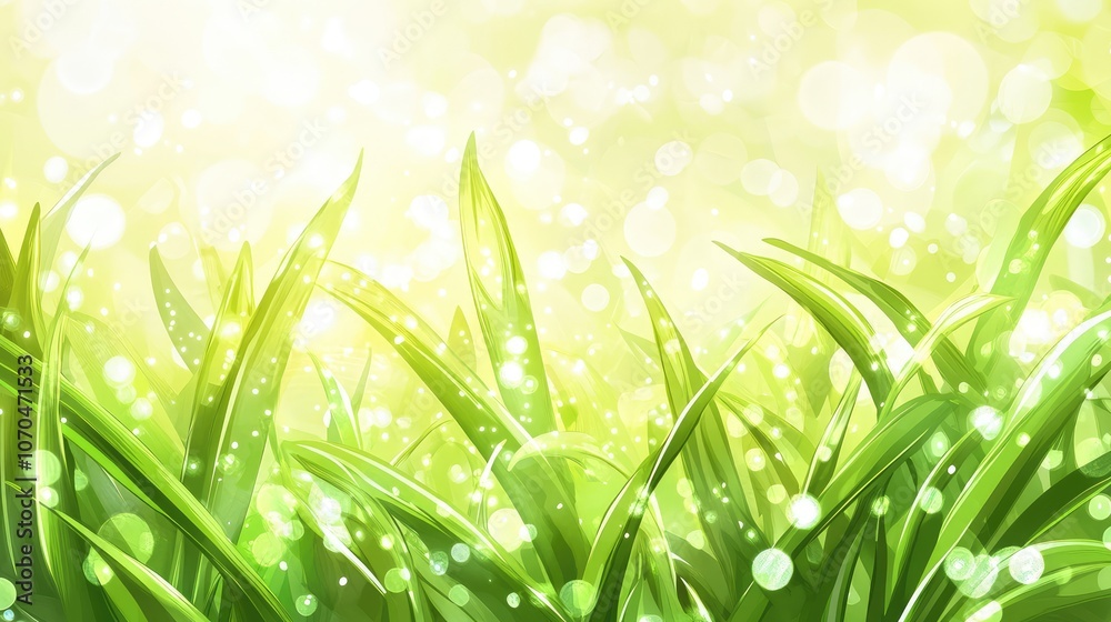 Lush Green Grass with Soft Bokeh Effect Lush Green Grass with Soft Bokeh Effect