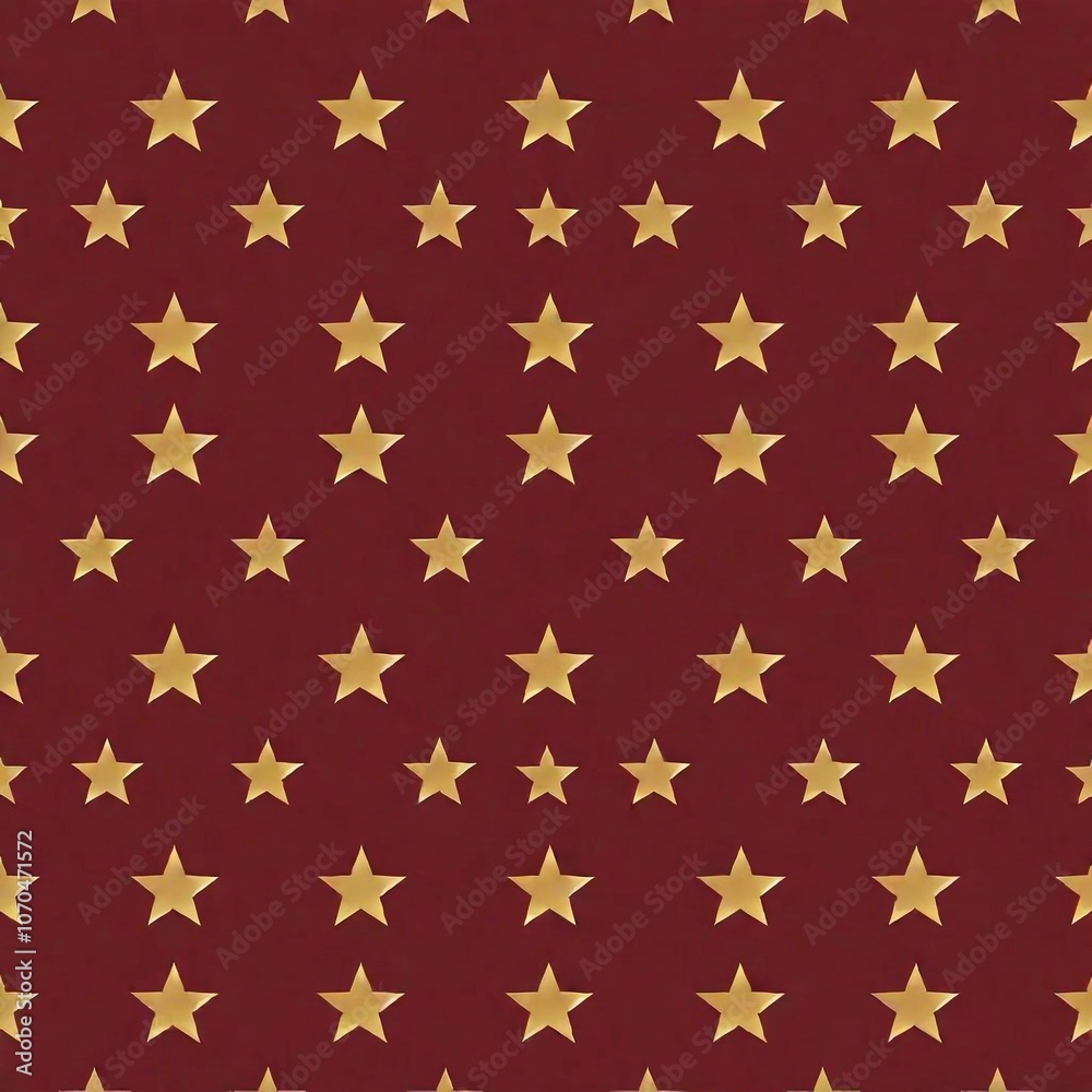 A seamless star texture featuring small gold stars on a rich burgundy background A seamless star texture featuring small gold stars on a rich burgundy background