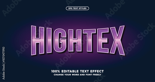 Hightex: Tech-inspired neon light effect, blending modern style with high energy. Editable vector format for flexibility.