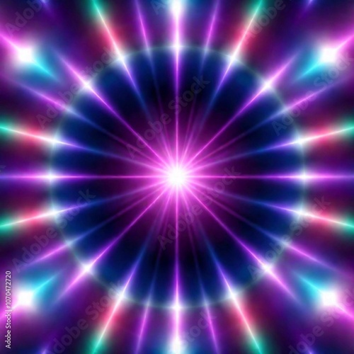 A high-resolution digital artwork capturing a brilliant lens flare effect against a transparent background. At the center, a dazzling bright white light radiates outward