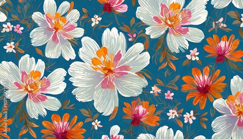 A kind of wallpaper design with beautiful flowers 