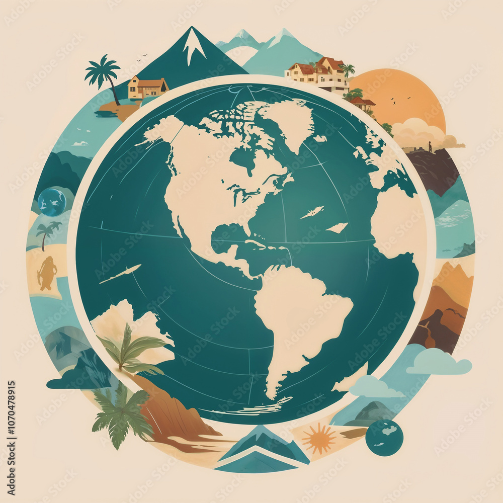 Naklejka premium travel around the world vector