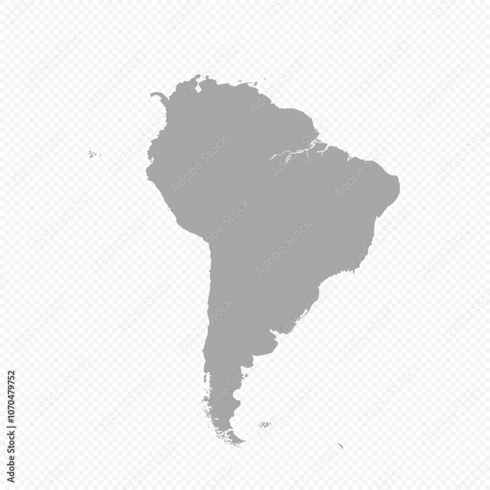 Map of South America, sign silhouette. World Map Globe. Vector Illustration isolated on transparent background. Latin American continent. Map of South America, sign silhouette. World Map Globe. Vector Illustration isolated on transparent background. Latin American continent.