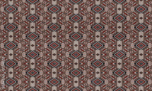 American tribal ethnic native pattern.Traditional Navajo,Aztec,Apache,Southwest and Mexican style fabric pattern.Abstract vector motifs pattern.For fabric,clothing,blanket,carpet,woven,wrap,decoration