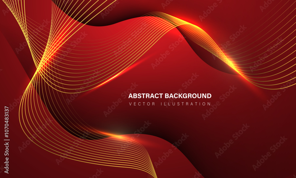 Abstract red gold light luxury wave curve with blank space for text place design modern creative background vector Abstract red gold light luxury wave curve with blank space for text place design modern creative background vector