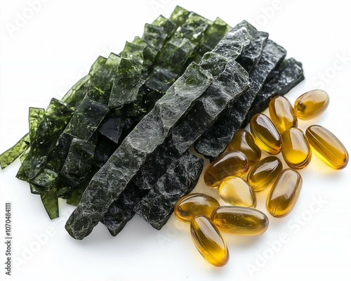Fresh Fish Oil Capsules with Seaweed Strips