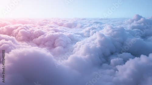 A surreal background showing layers of clouds representing order and disorder - on one side, layers of neatly aligned clouds, on the other, scattered and turbulent clouds.