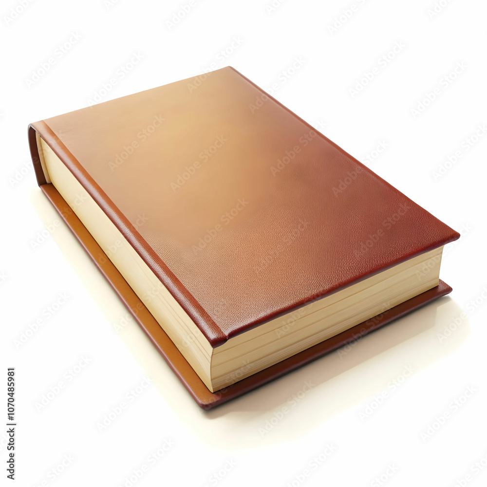 A closed book placed neatly on a white background A closed book placed neatly on a white background