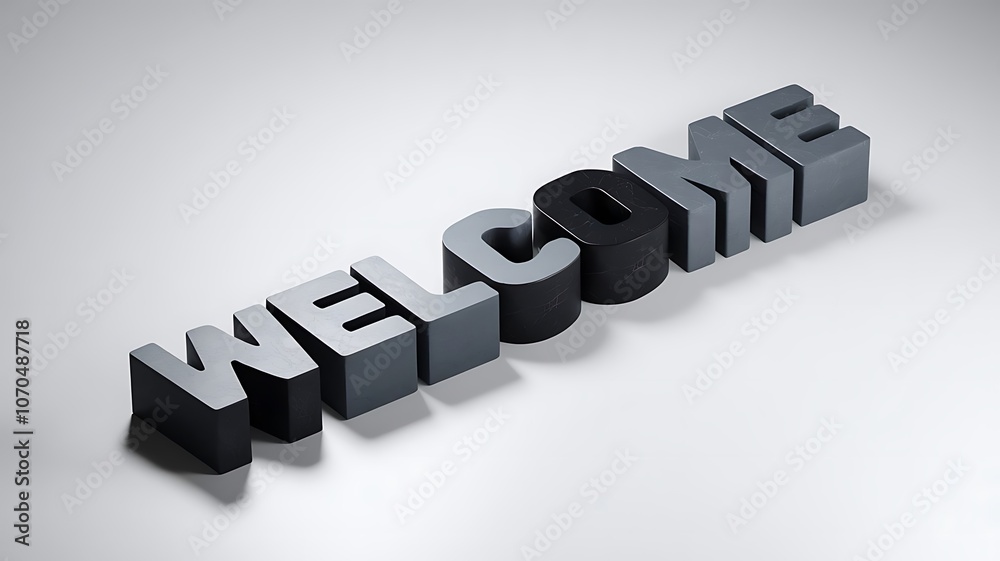 3d Welcome text, grey brick with Welcome text for your greeting background 3d Welcome text, grey brick with Welcome text for your greeting background