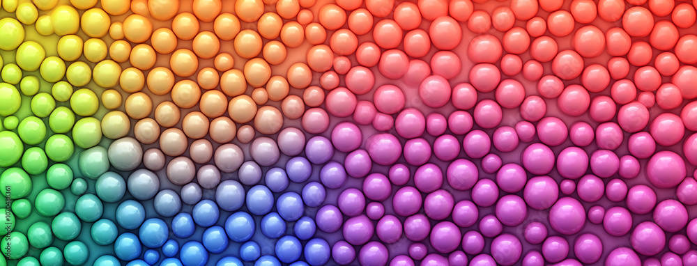 Fototapeta premium A close-up of a rainbow-colored, textured surface with many small, round bumps