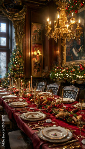 festive table with fireworks, Christmas photography, festive mood