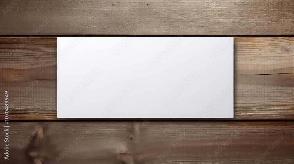 Blank White Paper on Wooden Background Mockup Blank White Paper on Wooden Background Mockup