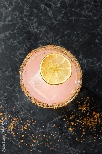 Top View of a Refreshing Paloma Cocktail