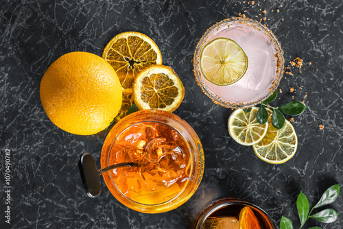 Top View of Two Cocktails