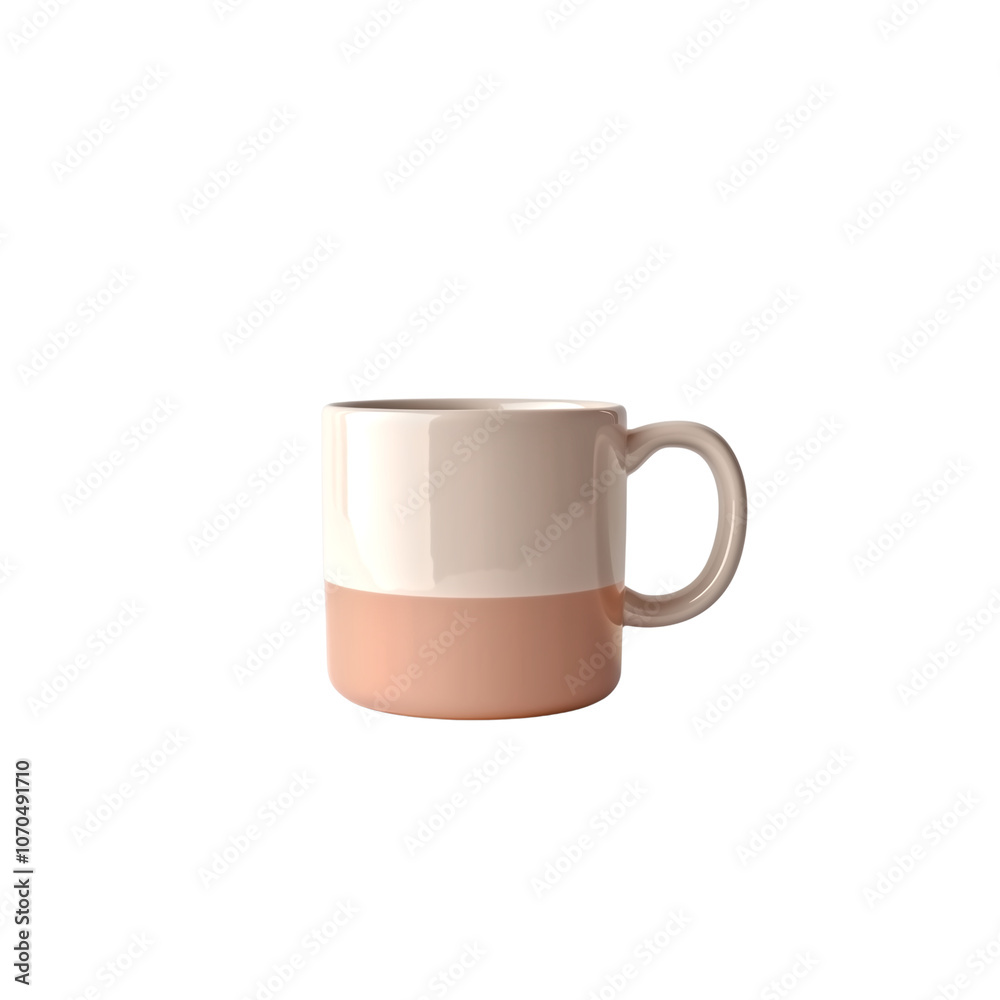 Ceramic coffee mug in pastel color softly rounded edges, centere Ceramic coffee mug in pastel color softly rounded edges, centere