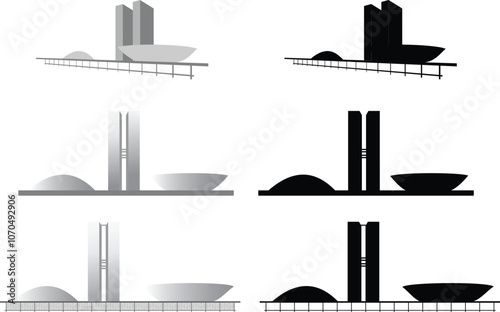 Ilustracao Arquitetura de Brasilia, politica, Brazil, Brasil, construção, cidade histórica, edificação, Distrito Federal, DF, turismo, Nacional 