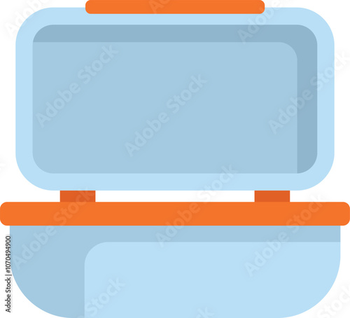 Empty lunch box with an open lid, ready for a delicious meal
