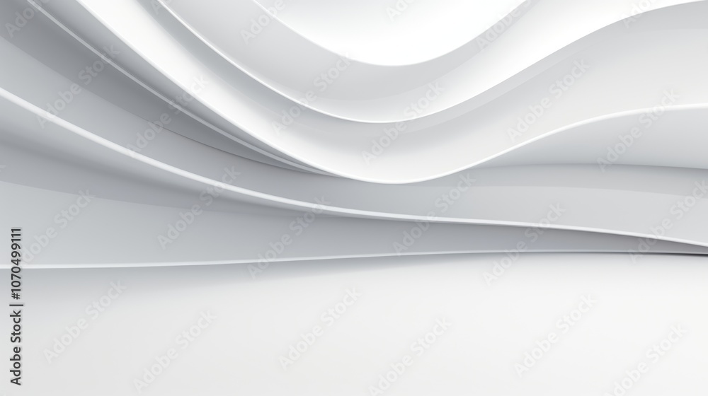Fototapeta premium Sculpted Ridge Centered Opening White Wave Background