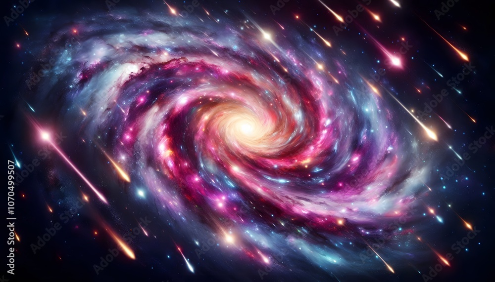 Galaxy and Nebula with Stars and Comets Galaxy and Nebula with Stars and Comets