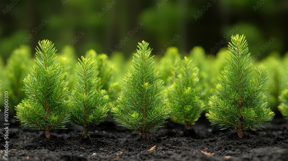 Young Seedlings Growing in a Nursery Setting Young Seedlings Growing in a Nursery Setting