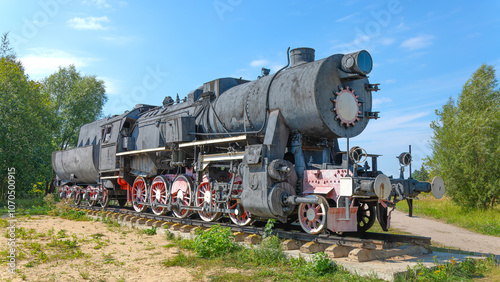 Old Soviet steam locomotive.