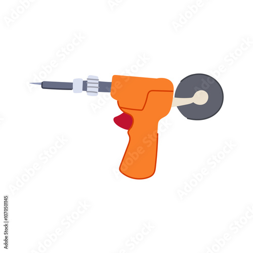 tip soldering iron cartoon. flux wire, circuit desolder, station temperature tip soldering iron sign. isolated symbol vector illustration photo