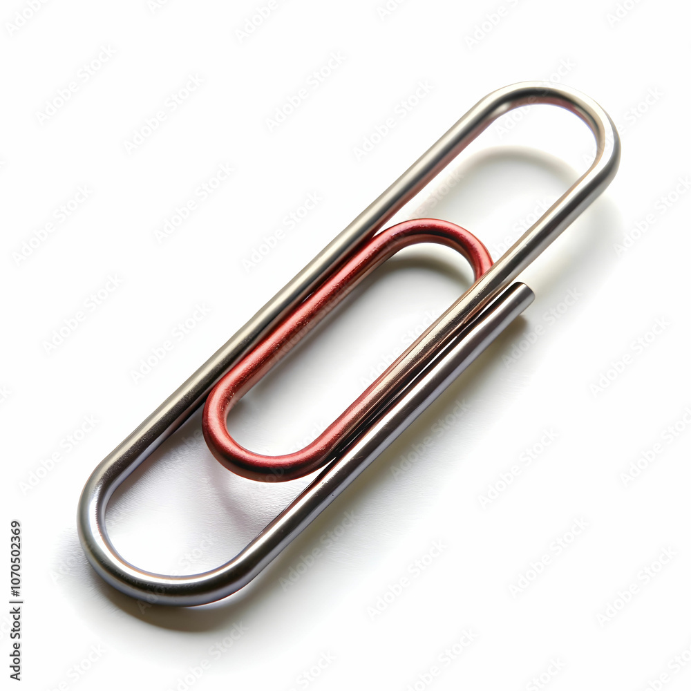 A simple paper clip placed on a white background A simple paper clip placed on a white background